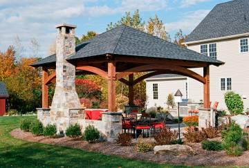 18' x 18' Jackson Timber Frame Pavilion Shown with Options