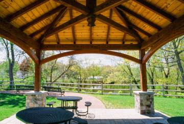 18' x 18' Jackson Timber Frame Pavilion Shown with Options