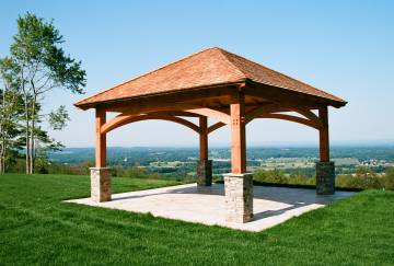18' x 18' Jackson Timber Frame Pavilion Shown with Options