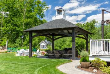18' x 18' Jackson Timber Frame Pavilion Shown with Options