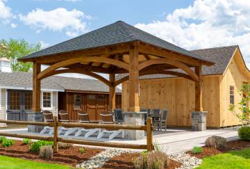 18' x 18' Jackson Timber Frame Pavilion Shown with Options
