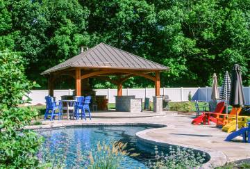 20' x 20' Jackson Timber Frame Pavilion Shown with Options