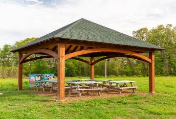 22' x 22' Jackson Timber Frame Pavilion Shown with Options