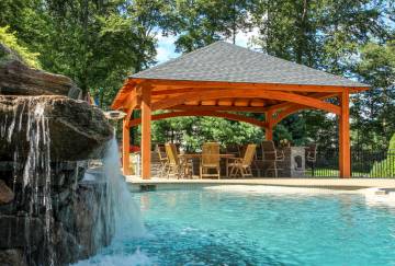 22' x 22' Jackson Timber Frame Pavilion Shown with Options