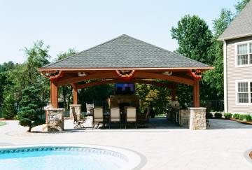 24' x 24' Jackson Timber Frame Pavilion Shown with Options