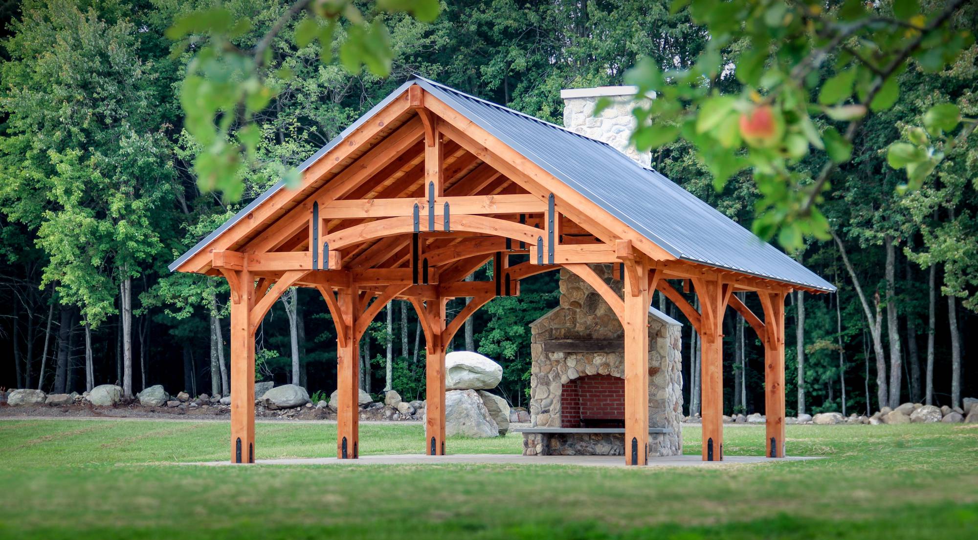 20' x 24' Alpine Timber Frame Pavilion, North Granby, CT