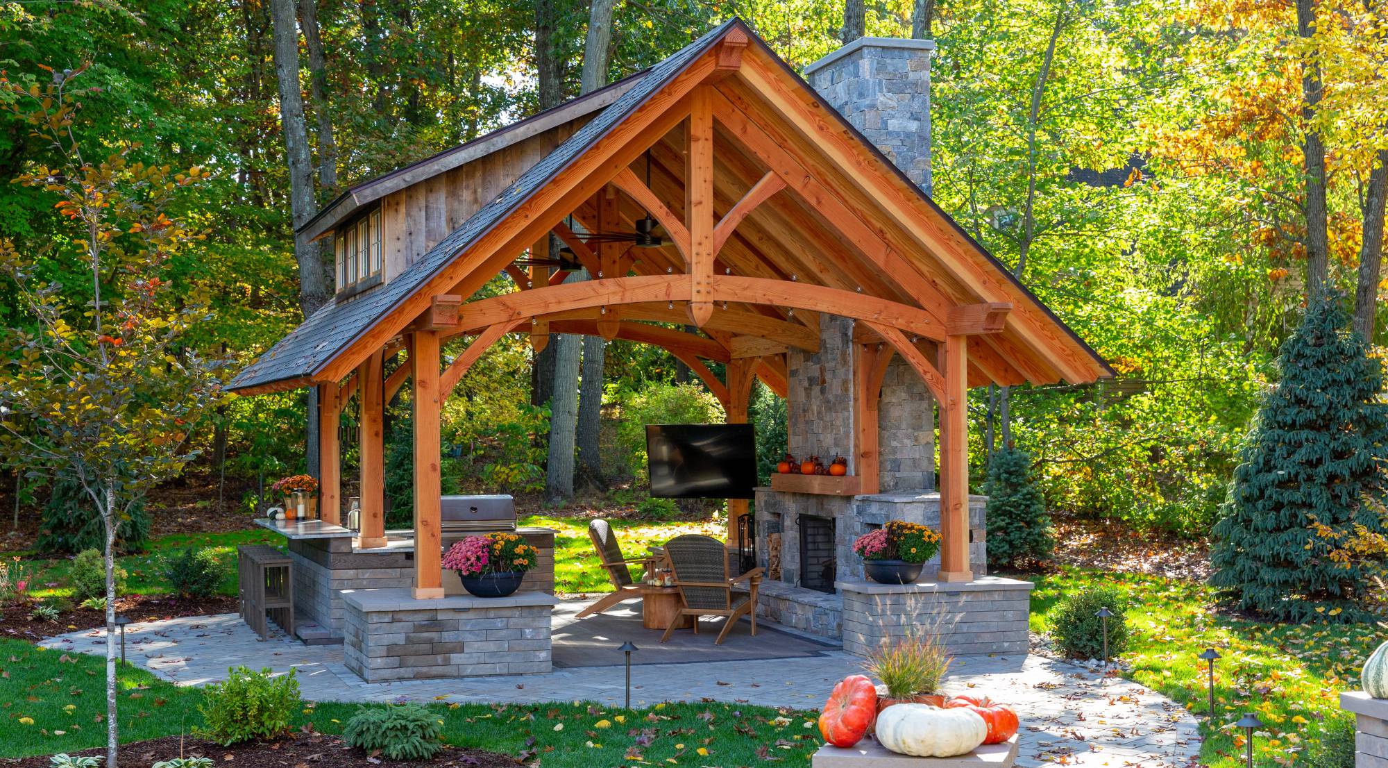 16' x 20' Teton Timber Frame Pavilion, Ellington, CT 16' x 20' Teton Timber Frame Pavilion, Ellington, CT