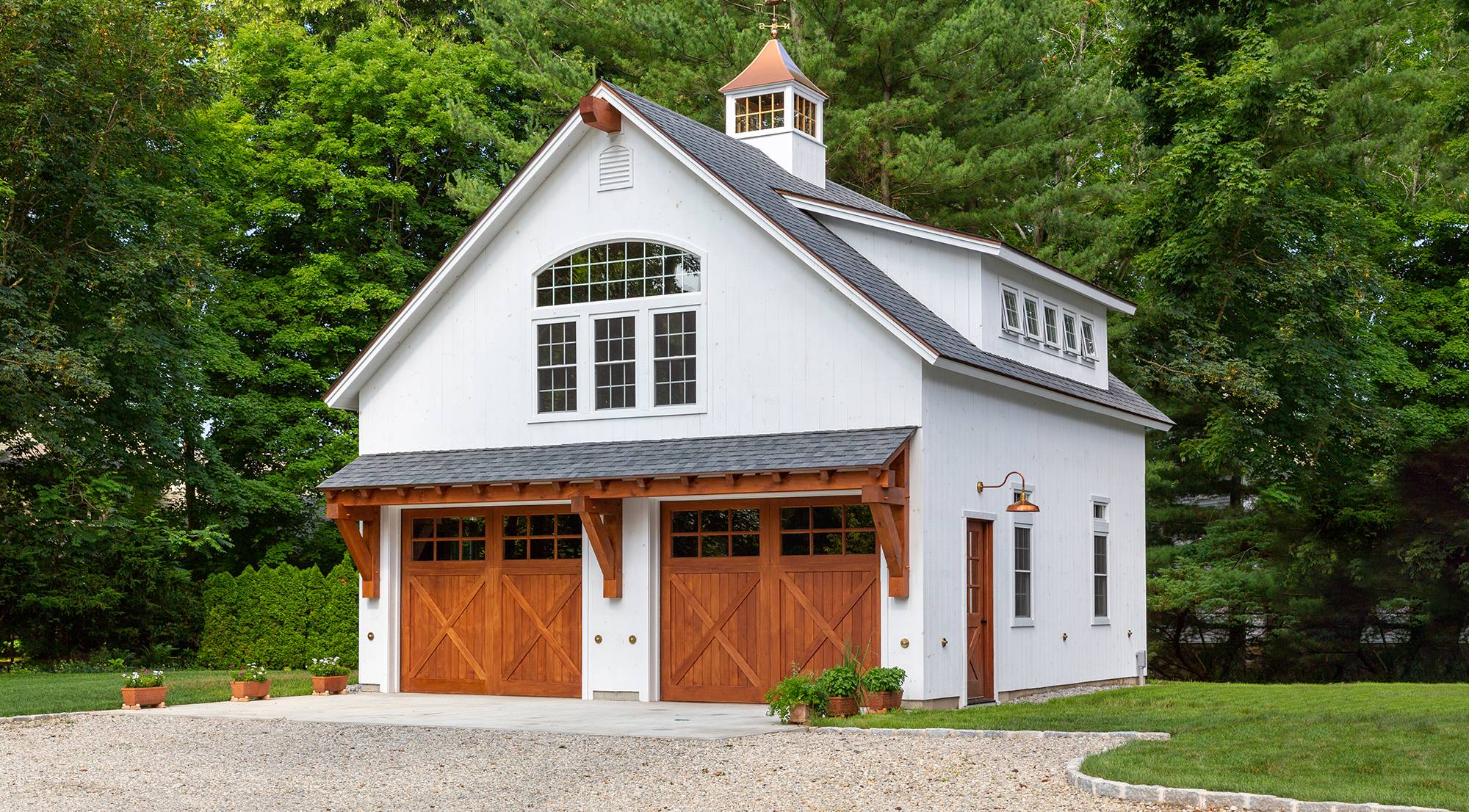 26' x 28' Plymouth Carriage Barn Shown with Options