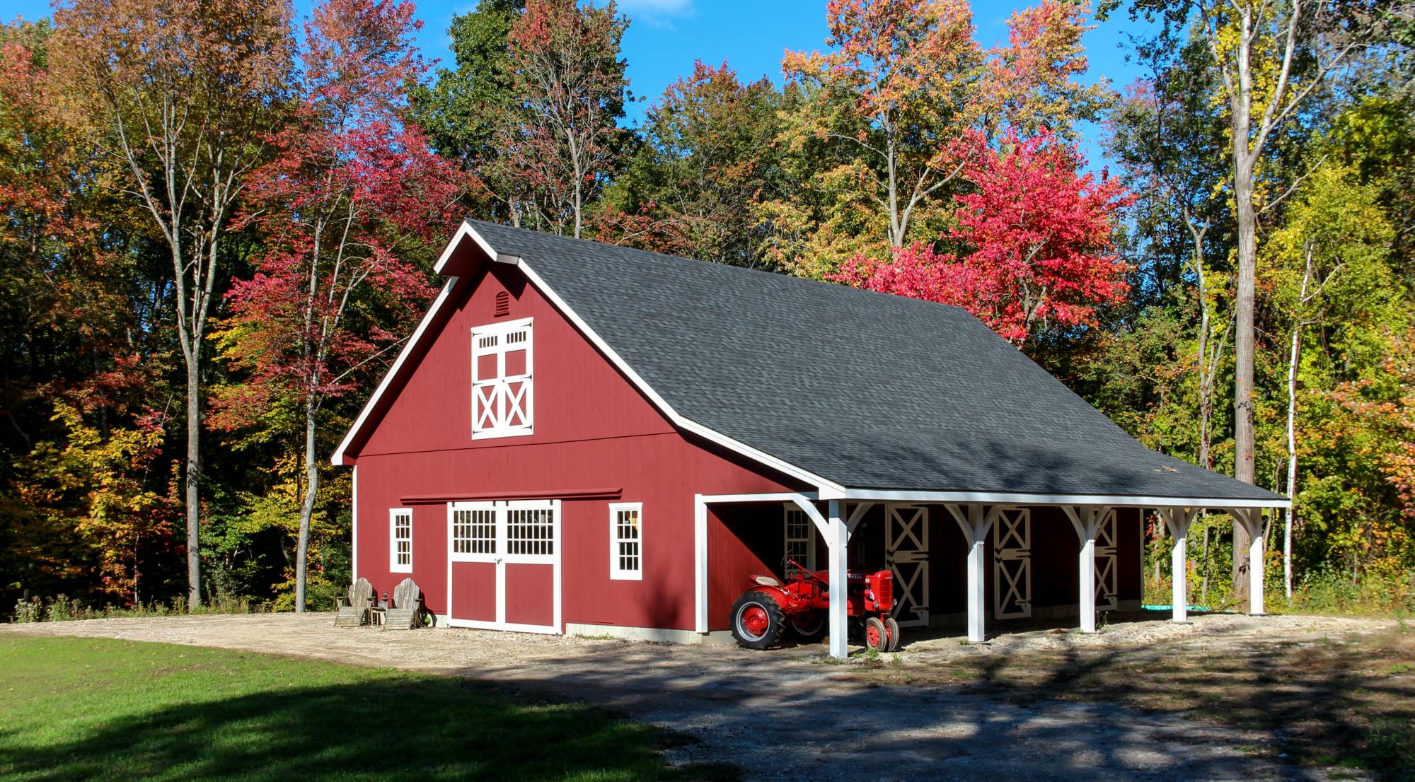36' x 48' Belmont Saratoga Barn Shown with Options