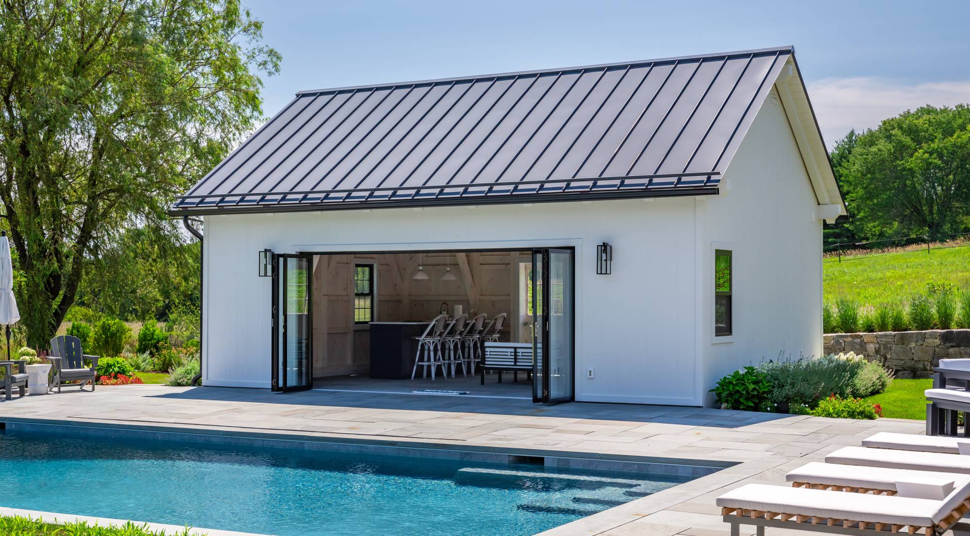 20' x 28' Montauk Timber Frame Pool House, Roxbury, CT