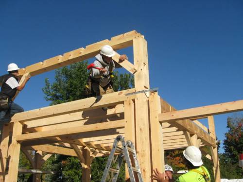 Securing into place with oak pegs