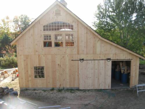 Looking at the completed gable end