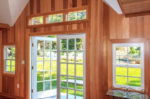 Transom Windows & Full Glass Double Doors