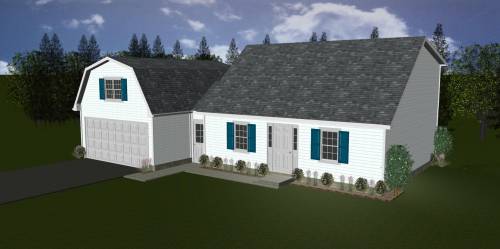 3D rendering: 18' x 24' Patriot Attached Garage