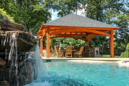 22' x 22' Timber Frame Poolside Pavilion