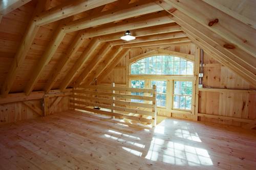 Light Floods the Post & Beam Barn Upstairs Space