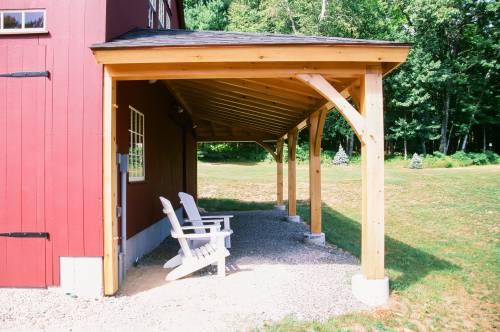 View under the porch overhang