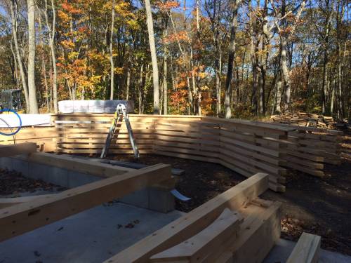 Roof rafters with tongue & fork joinery