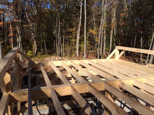 Dovetailed 4x8 loft joists