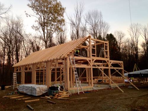 Roof rafters on one side