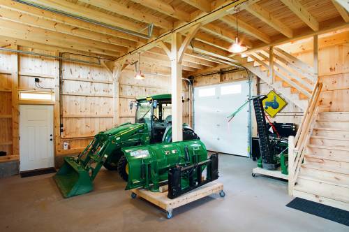 First Floor with 12' Ceiling Height for Tractor Storage