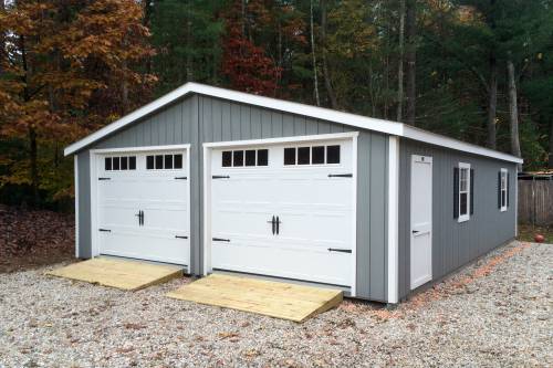 24x32 Classic Double Bay Garage (Ashley Falls MA)