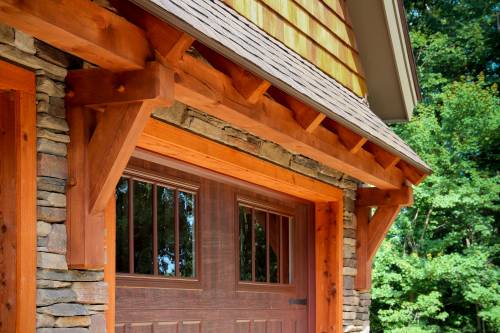 Timber Frame Eyebrow Roof Close-Up