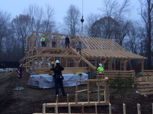 Roof rafters on other side