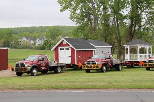 Trucks lined up