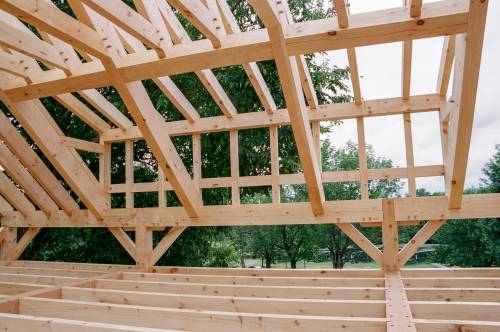 Looking at the transom dormer (framed without a ridge beam!)