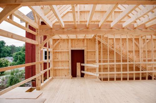 Framing of the doorway to the existing barn