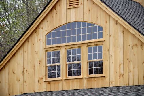 Pine Bow Top Window + Pine Single Hung Windows