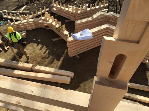 Complex joinery close-up