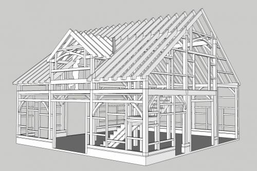 Timber frame rendering