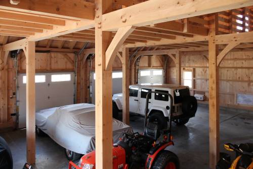 On stairs looking towards garage bays