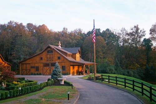 Side view of barn from driveway