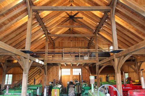 Entering the barn and gazing upwards