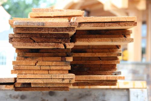 Side view of reclaimed lumber for siding