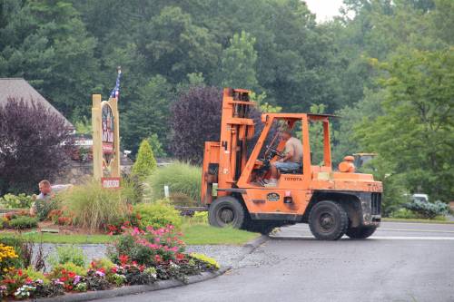 There goes Norm with the forklift...