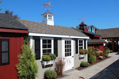 12' x 16' Classic Cape Shed with Half Glass Door