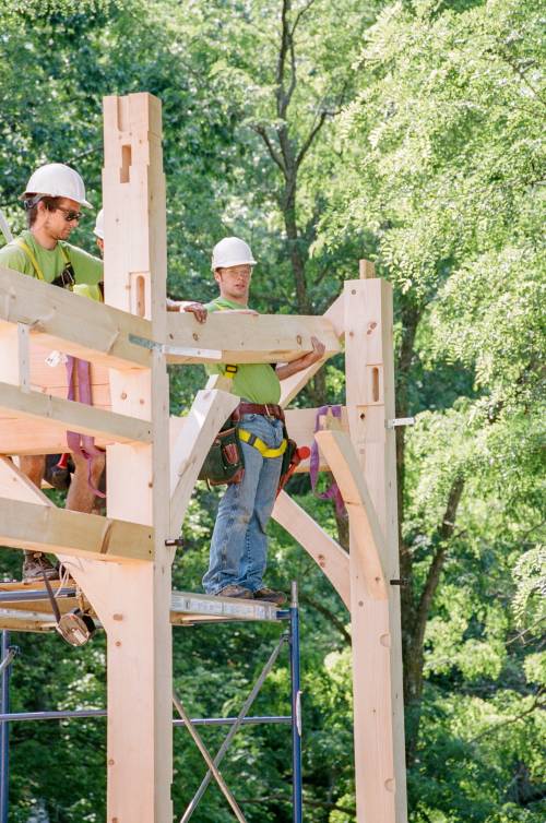 Setting the beams in place