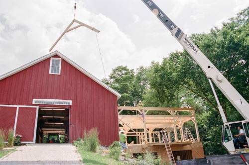 Time to set the roof rafters