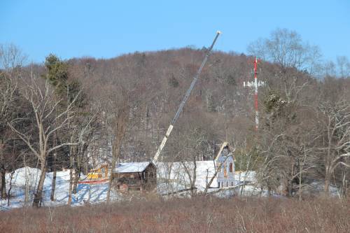 Tall crane seen from the distance