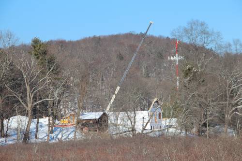 Tall crane seen from the distance