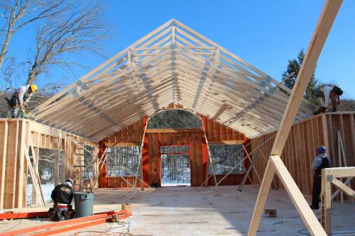 Cathedral ceiling takes shape