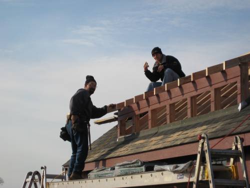 Norm and Chris up on the roof