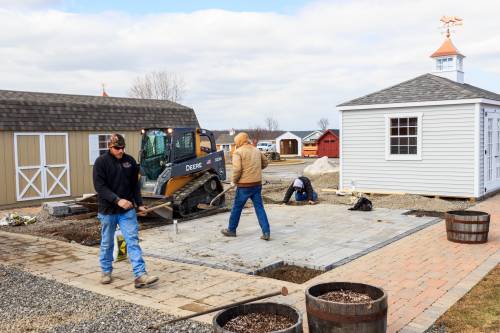 Crew Working on Installing Pavilion