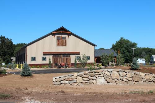 Stone wall & landscaping