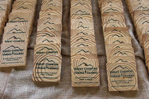 Custom-made wooden coasters