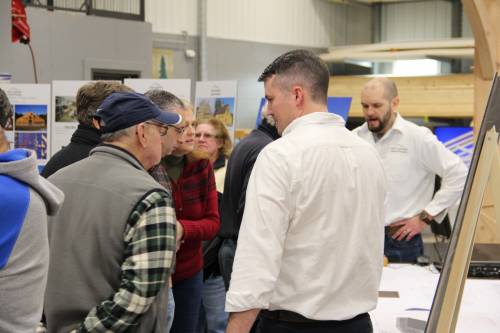 Architectural designer Tim talking timber frame design